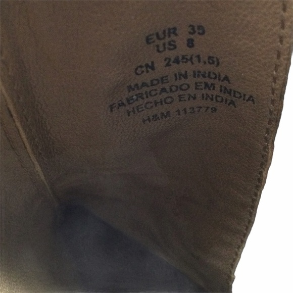 H&M black leather chunky heel ankle Boots - Picture 9 of 13